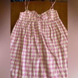 J Crew pink gingham summer dress sz M